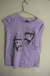 Gap Kids Sequin Horses Purple Lilac T-Shirt GIRLS L 10 - Picture 1 of 10