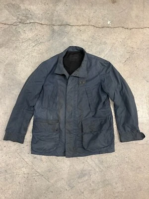 Nicole Farhi Wax Jacket Chore Coat Field Hunting Navy Blue Mens Size 46 L/XL - Image 1 of 4