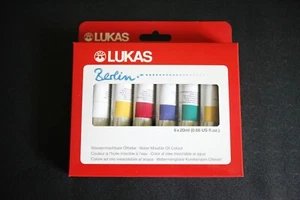 LUKAS Berlin Professional Quality Water-Mixable Oil Color Set of 6 20ml Tubes  - Picture 1 of 3