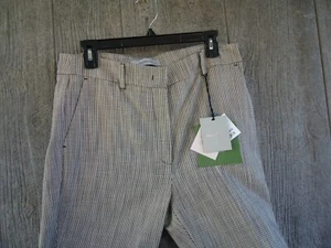 NWT Marella Black Brownish Gold Check Zip Front Pants OSTUNI US 10 $235 Trousers - Picture 1 of 11