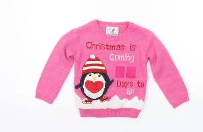 Suéter saltador de acrílico rosa para niñas George talla 12-18 meses Foto 1 de 4