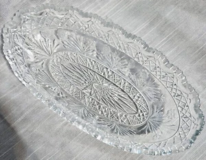 "Indiana Glass #156 Horsemint plato para servir ovalado transparente encurtido plato delicioso 10-1/4" - Imagen 1 de 10