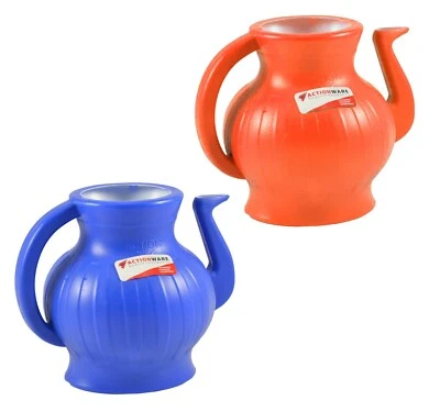 ACTIONWARE Jarra de lavado de inodoro Bodna Lota de plástico para baño jarra de lavado de inodoro azul naranja