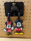 DISNEY 2 Pack 6" MICKEY & MINNIE MOUSE Soft Luggage Tags Travel Brand New
