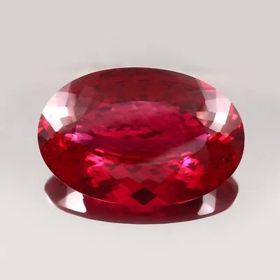 Beautifull Natural Blood Red Mozambique Ruby Oval Loose Gemstone Cut 45x25 MM - Image 1 of 4