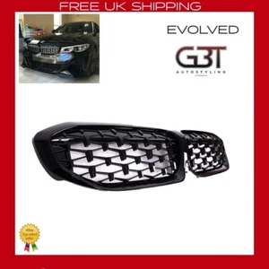 FOR BMW 3 SERIES G20 KIDNEY GRILL GRILLE DIAMOND STYLE SPORT 2019+ MODELS BLACK - Picture 1 of 9