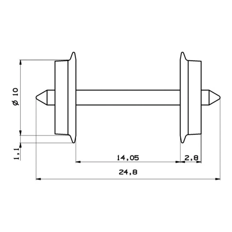 Roco 40178 Radsatz H0 10mm AC 2 Stück Wechselstrom Modellbahn Zubehör - Bild 1 von 1