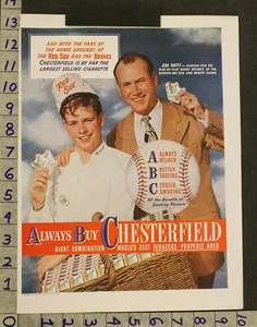 1946 SPORT BÉISBOL CHESTERFIELD TOBACCIANA BRITT SOX BRAVES ANUNCIO DE CIGARRILLOS SP45 - Imagen 1 de 1
