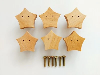 Kids door knobs for cupboards set 6, drawer, handle or cabinet with screws - Image 1 of 3