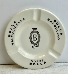VINTAGE CERAMIC WINE ASHTRAY 5.25" BOLLA VALPOLICELLA BARDOLINO SOAVE MADE USA - Picture 1 of 9