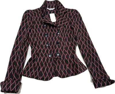 Diane Von Furstenberg Military Jacket Olive Wool Blend Double Breasted 2 NWT - Imagem 1 de 4