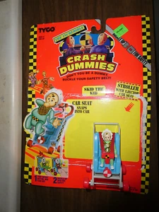 Crash Test Dummies Skid The Kid Baby Stroller Car Seat 1991 Tyco Figure - Picture 1 of 6