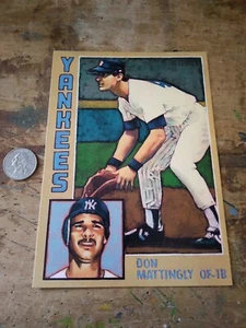 Baseball Kunstkarte Druck von Don Mattingly, 1984RC. Großer 5 x 7" Druck. # bis 250 - Bild 1 von 2