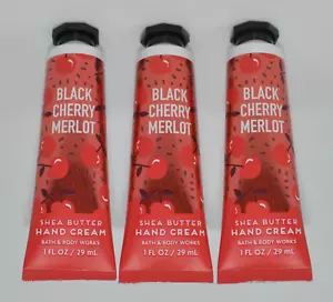 3 BATH & BODY WORKS BLACK CHERRY MERLOT HAND CREAM LOTION SHEA BUTTER TRAVEL 1OZ - Picture 1 of 7