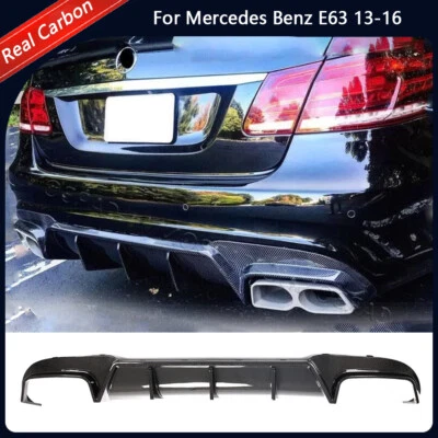 For Mercedes Benz W212 E250 E63 2013-16 Carbon Rear Bumper Diffuser Lip Spoiler - Image 1 of 4