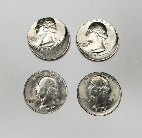 Error Coin Off Center Strike Quater Lot  BU  1981/1982 Cover