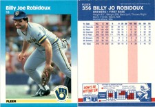 Billy Joe Robidoux 1987 Fleer Baseball Card 356  Milwaukee Brewers