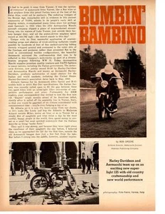 1967 HARLEY-DAVIDSON RAPIDO / AERMACCHI 125cc ~ ORIGINAL 2-PAGE ARTICLE / AD - Picture 1 of 1