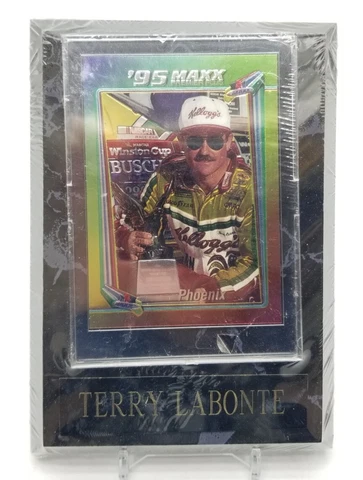 Terry Labonte NASCAR 1995 MAXX Premier Plus Sports Card Wood Plaque NOS Cover