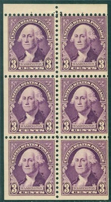 EDW1949SELL : USA 1932 Scott #720b Booklet pane of 6. Mint Never Hinged. Cat - Image 1 of 2