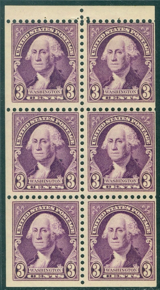 EDW1949SELL : USA 1932 Scott #720b Booklet pane of 6. Mint Never Hinged. Cat - Image 1 of 2