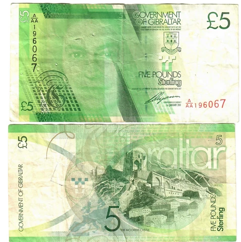 Gibraltar 5 Pounds 2011 VG-F "Tirathdas" Cover