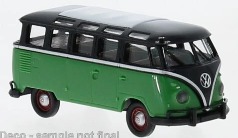BREKINA 31849 Scala HO VW T1b Samba colore verde/nero anno 1960 - Immagine 1 di 1