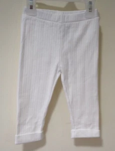 New Janie and Jack White Pointelle Cotton Knit Pants Size Preemie / Reborn - Picture 1 of 2