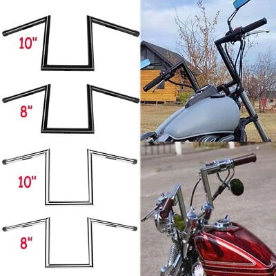 Manillar colgante Ape de 8" 10" Rise Drag ZBar 1" para Harley Sportster XL 883 1200 Foto 1 de 4