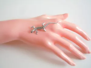 835 Silber Brosche Markasiten Salamander Gecko Echse Eidechse 2,5 g/5,3 x 1,6 cm - Bild 1 von 4