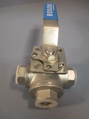 Bonomi Ball Valve 3/4 In 3-Way Hand Operated CF8M 1000 WOG BV3IGTF-0751-A - Image 1 of 4