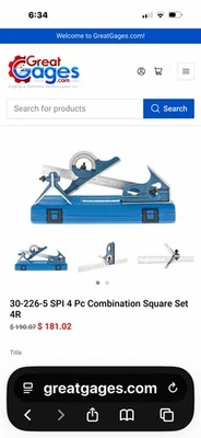 SPI 30-226-5 (5 pieces) combination square With Box, Excellent Condition - Image 1 of 4