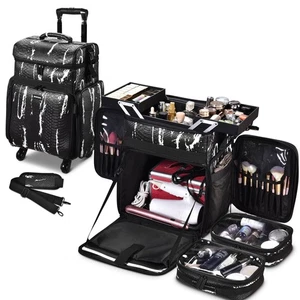 Byootique Soft Sided Rolling Makeup Train Case Cosmetic Organizer Crocodile - Foto 1 di 9
