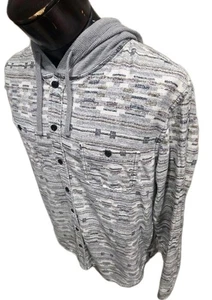 Unionbay Mens Cotton LS Hooded Shirt In Southwestern Theme. Size L - Picture 1 of 7