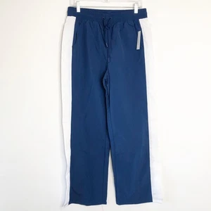 No Comment Hose Größe L blau weiß gestreift Neu! Warm Ups Pull On Kordelzug - Bild 1 von 5