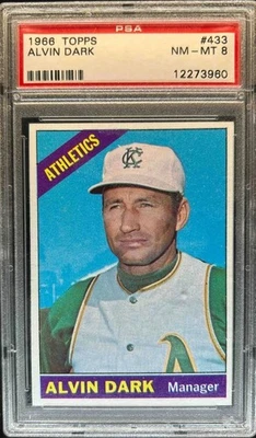 1966 Topps #433 Alvin Dark Kansas City Athletics PSA 8 casi nuevo-como nuevo Foto 1 de 2
