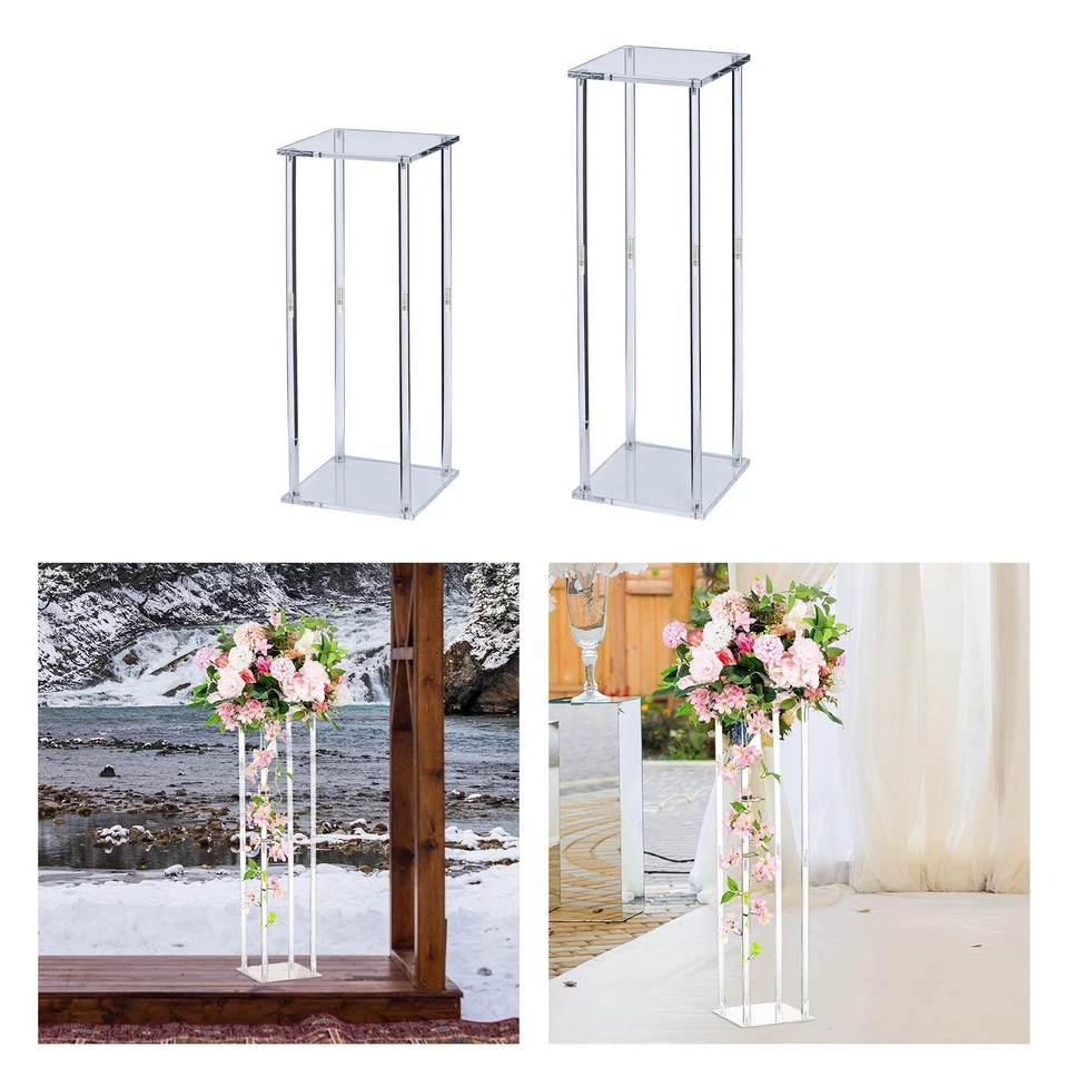 Acrylic Vase Wedding Centerpieces Column Flower Stand Modern Flowers Risers - Image 1 of 1