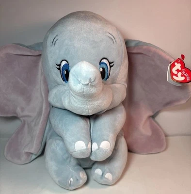 Disney Dumbo Sparkle Elephant Stuffed Plush Toy 9” ~ TY The Beanie Buddies - Image 1 of 4