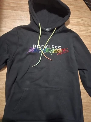 Sudadera con Capucha Edición Limitada RARA Negra Y Arco Iris Joven E Imprudente Foto 1 de 4