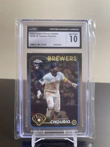 2024 Topps Chrome Update Series - Jackson Chourio #USC18 (RC) - Brewers - CGC 10 - Picture 1 of 4
