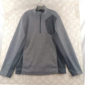 Spyder Mens 1/4 Zip Fleece Pullover Gray Black Size L Athletic Outdoor - Picture 1 of 9