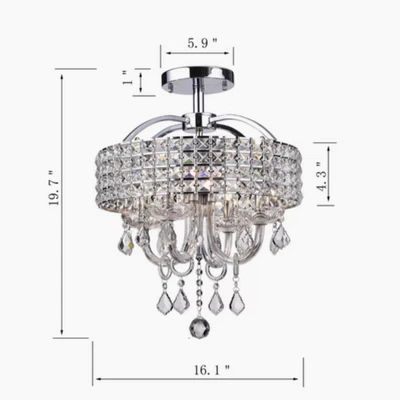 Glass Semi Flush Mount - Image 1 of 4