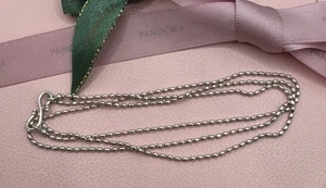 Pandora Mini Seed Rice Chain Necklace 60cm Sterling Silver Retired Genuine Rare - Picture 1 of 11