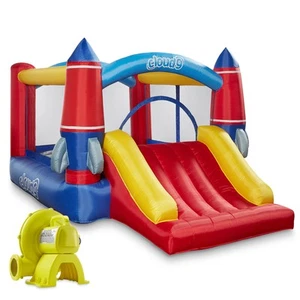 Rocket Bounce House with Slide and Blower Inflatable Bouncer with Bag - Picture 1 of 7