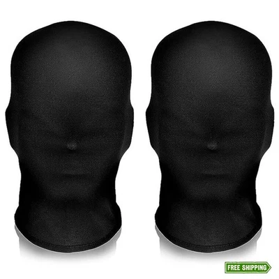 Máscara facial completa negra VIGUEUR - 2 PIEZAS máscara de spandex cabeza completa para hombre Foto 1 de 4
