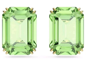 Swarovski Millenia Green Stud Earrings Gold-Tone Plated 5638489 PE PERI/GOS NEW - Picture 1 of 10