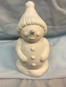 Snowman Figurine 4"Tall ~ Standing ~ Christmas ~ Ceramic Bisque Ready to Paint - Picture 1 of 4