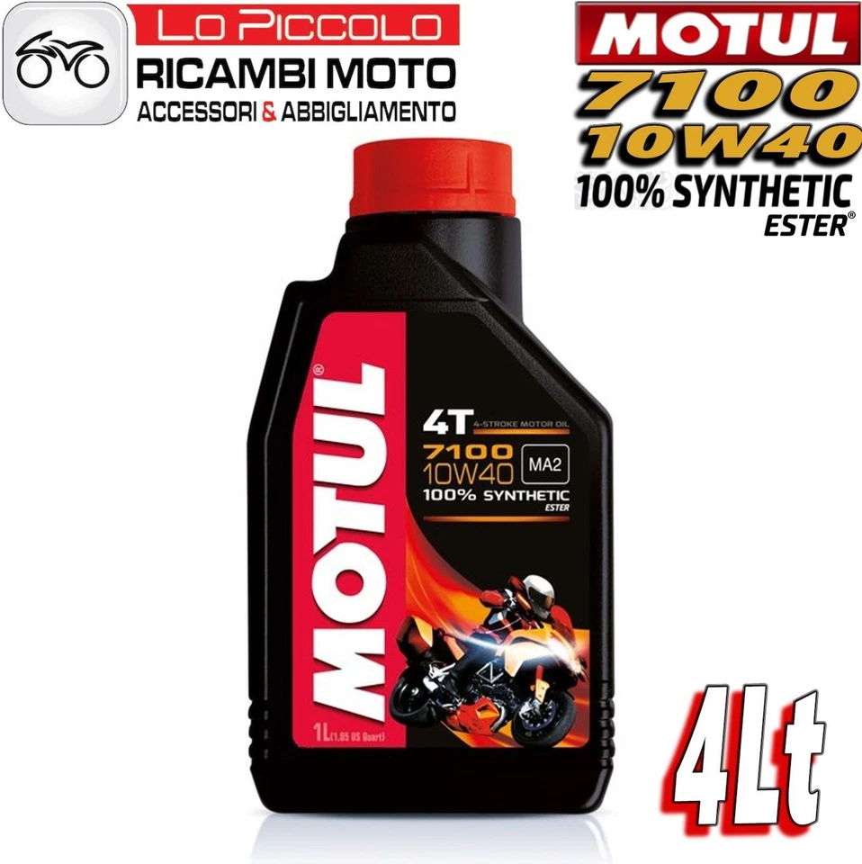 4 LITRI LT OLIO MOTORE MOTO MOTUL 7100 4T 10W40 100% SINTETICO ESTER MA2 RACING