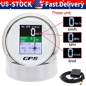 85mm Digital GPS Speedometer Odometer Voltmeter Speed Gauge For Car Boat Marine - Picture 1 of 10