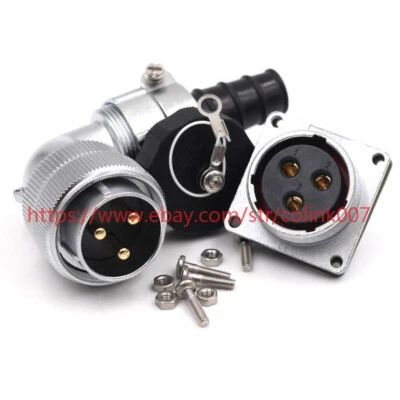 WF28 3Pin IP67 Waterproof Connectors, 50A Aviation Bulkhead Power Connector Plug - Image 1 of 4